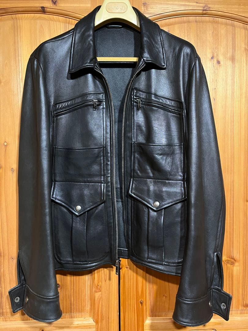 ラルフローレン パープルレーベル レザー ライダースジャケット