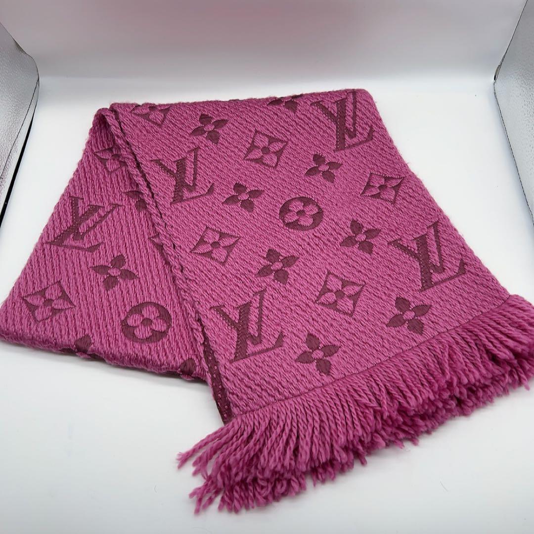 ルイヴィトン エシャルプ ロゴマニ マフラー モノグラム パープル M75503