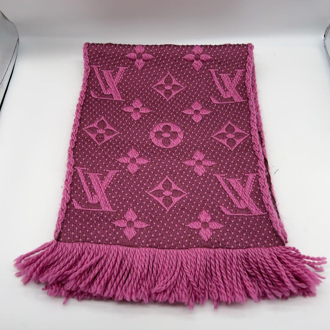 ルイヴィトン エシャルプ ロゴマニ マフラー モノグラム パープル M75503