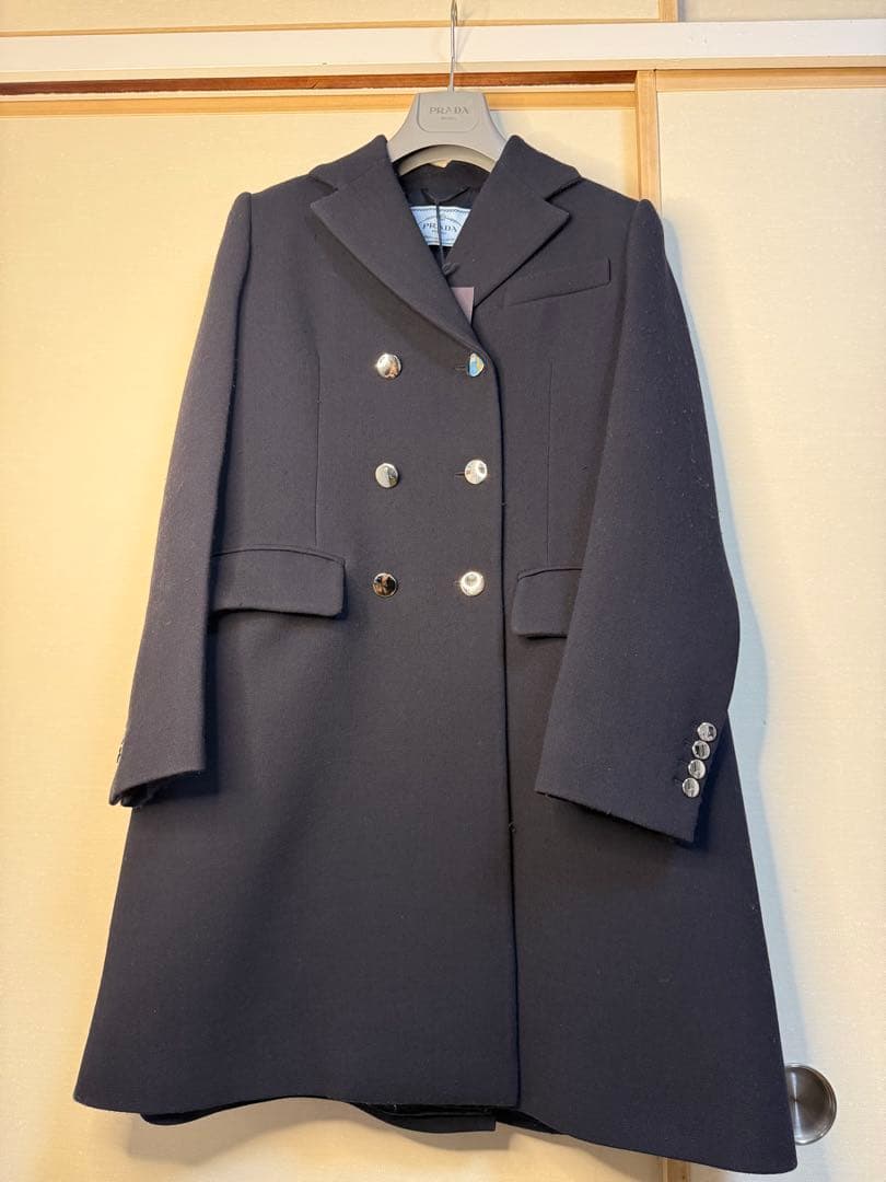 PRADA ネイビーダブルブレストコート