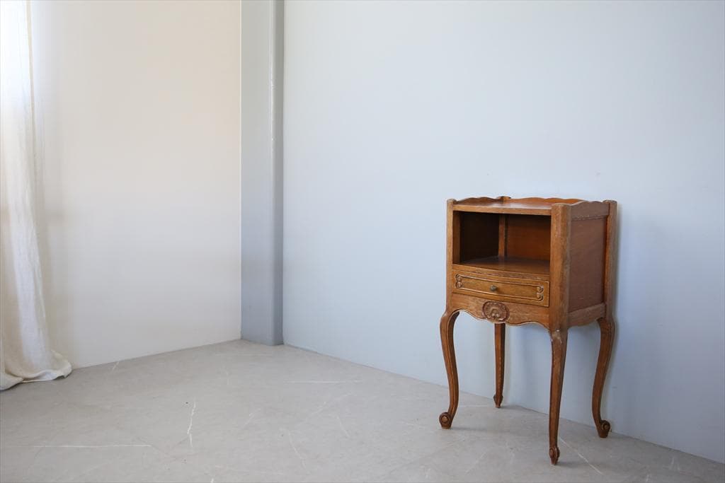 フランスアンティーク木製ベッドサイドキャビネット/ナイトテーブル90-143-2