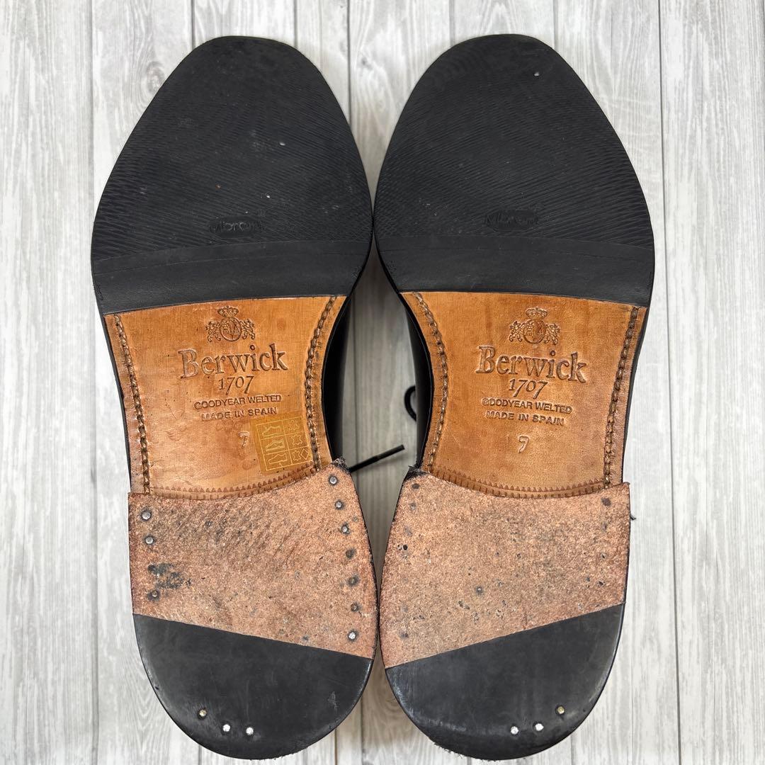 Berwick バーウィック 5217 ブラック ストレートチップ UK7