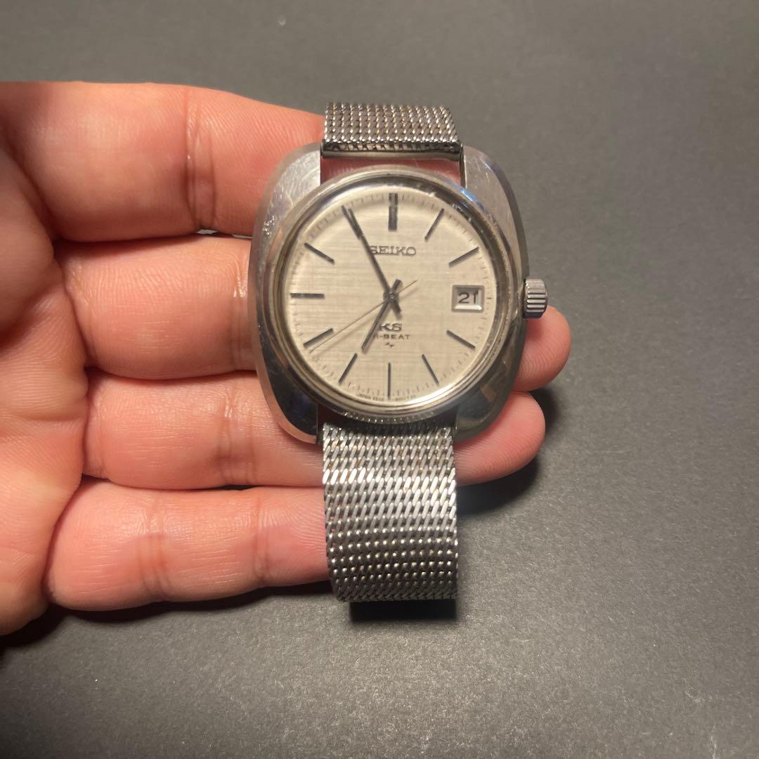 エ*ズ様 SEIKO KS 手巻き時計 シルバー文字盤