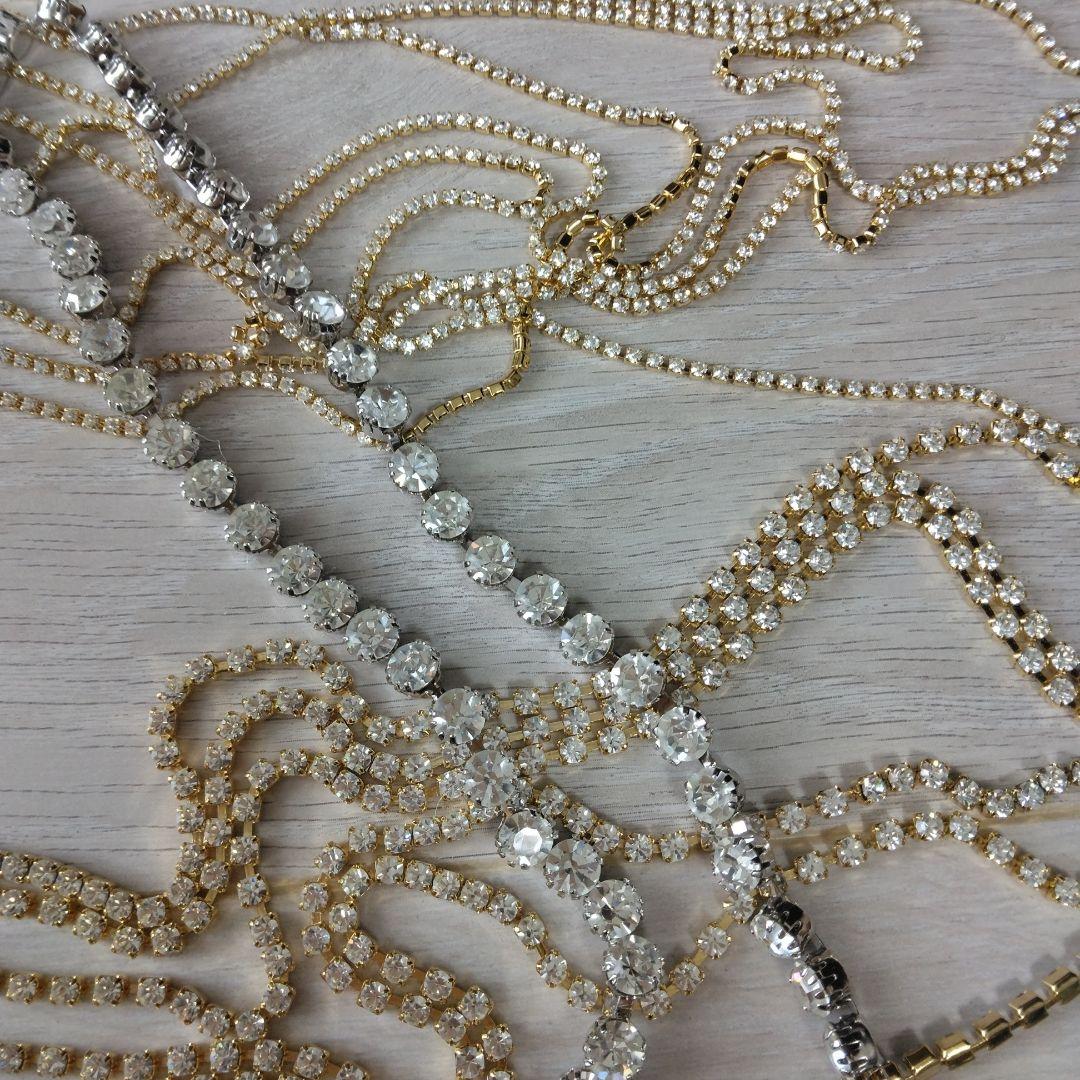 Swarovski ラインストーンチェーン（クリスタルガラス連爪、合計7.2m）