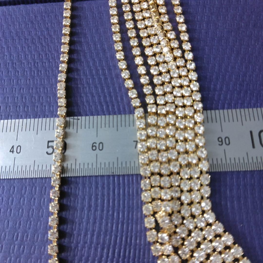 Swarovski ラインストーンチェーン（クリスタルガラス連爪、合計7.2m）