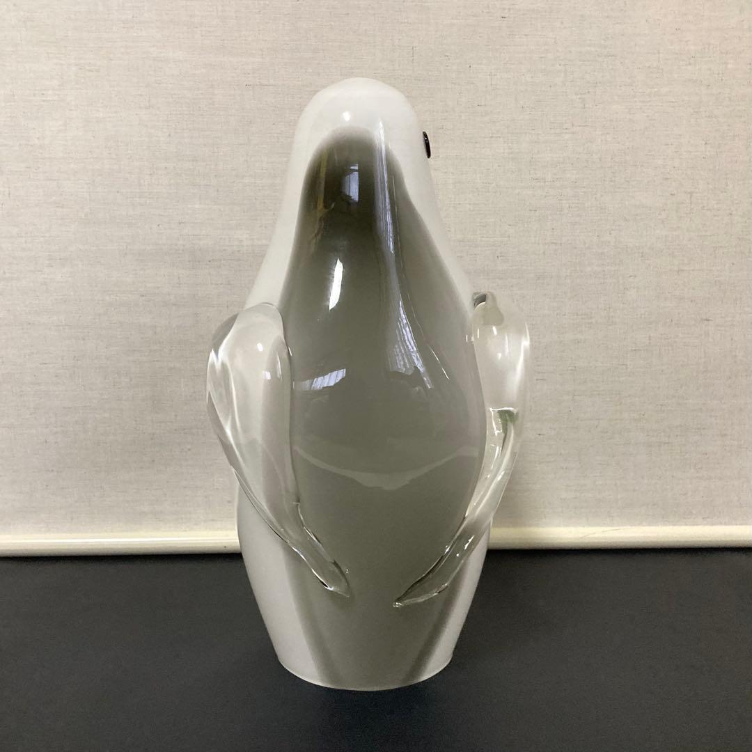 岩津ガラス ペンギン 置物 オブジェ ランプシェード スタンド 工芸品 レトロ