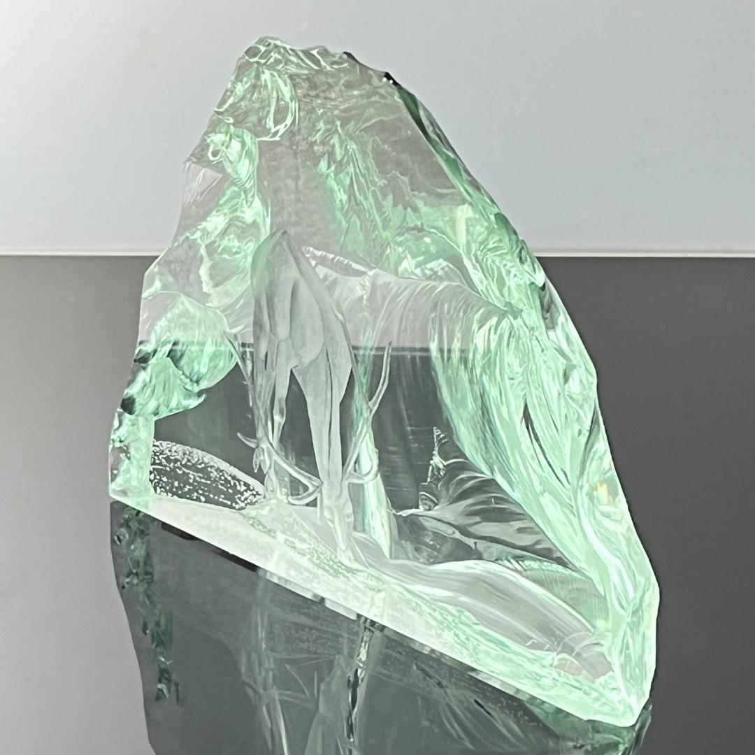 【Kosta Boda】ガラス 鹿のオブジェ / ペーパーウェイト