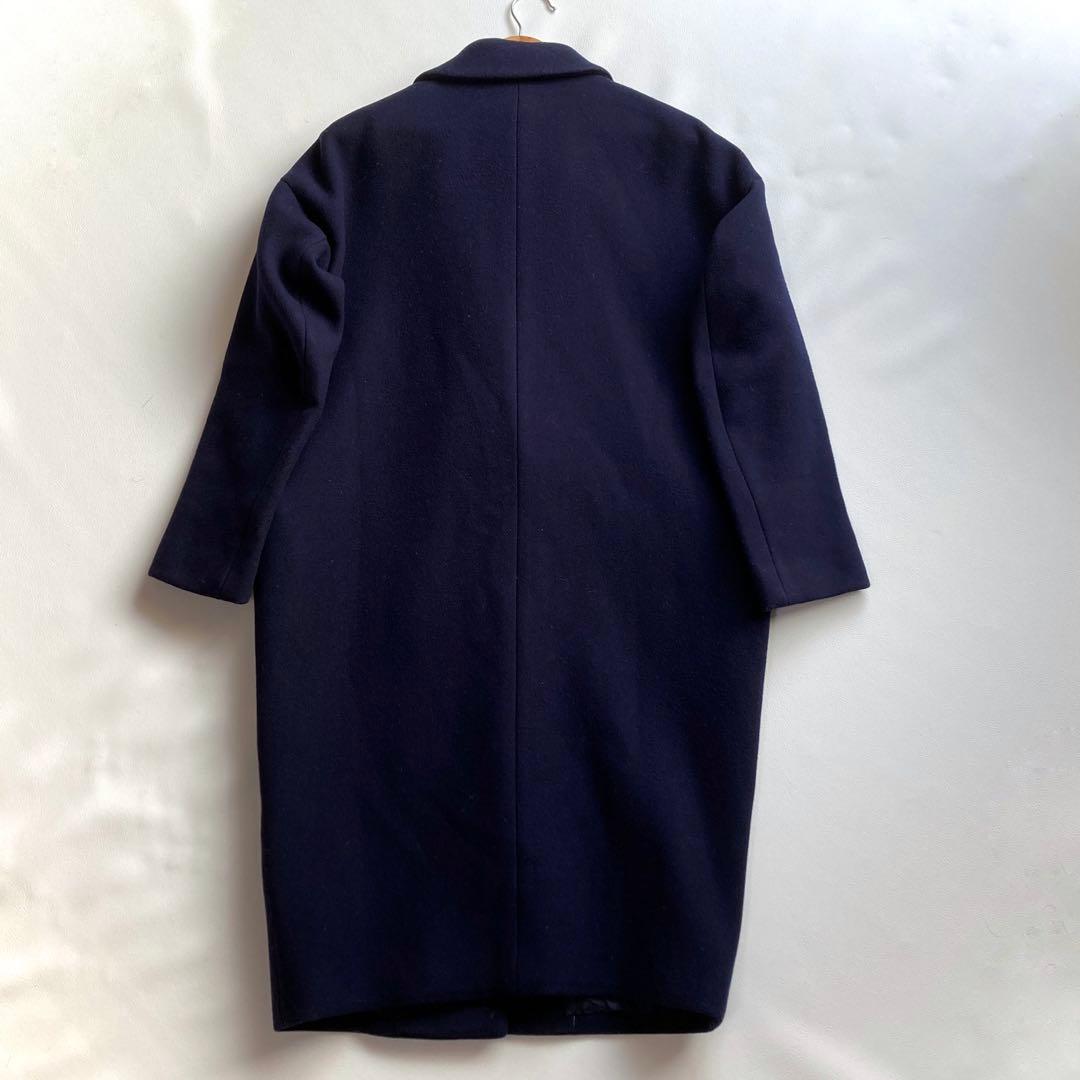 ENFOLD チェスターコート コクーン カシミヤ ウール ネイビー 38