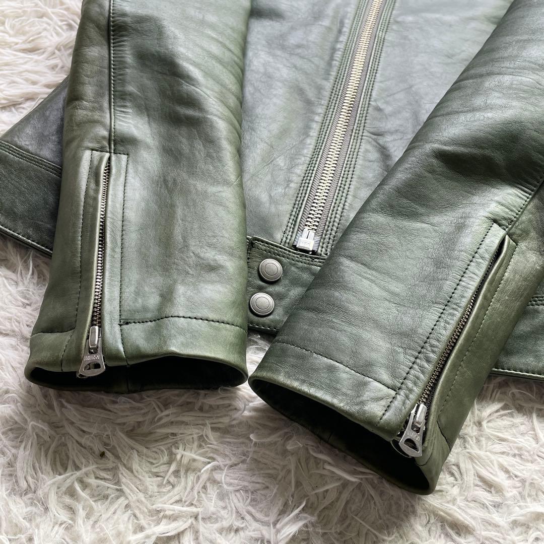 希少カラー ホースハイド シングルライダース CAV-000 モスグリーン