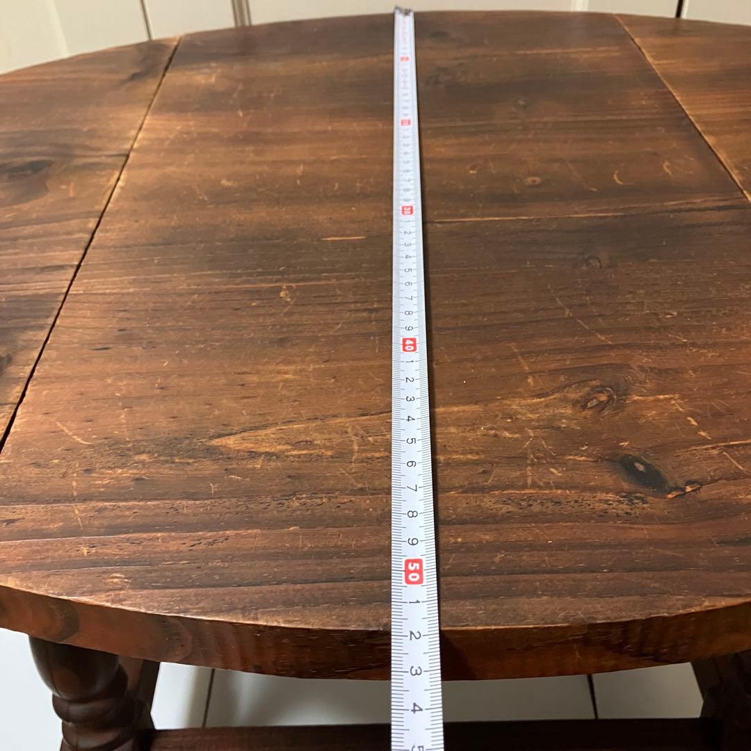 木製折りたたみ式ローテーブル　アンティークコーヒーテーブルバタフライ机楕円机