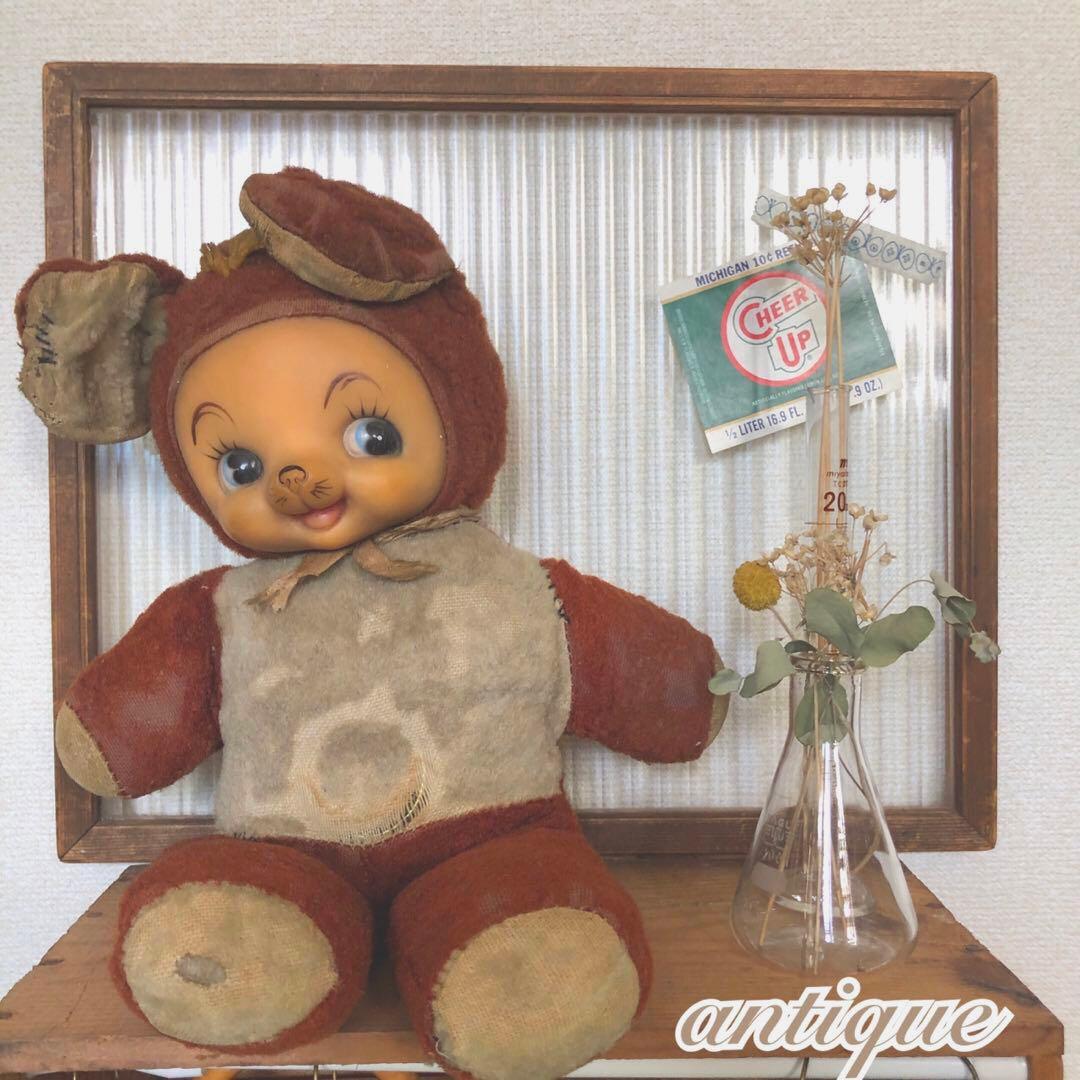 アンティーク ラバーフェイス ドール ぬいぐるみ ヴィンテージ クマちゃん