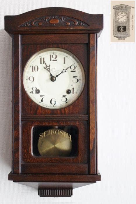 精工舎 SEIKO スリゲル10号 壁掛け 時計 柱 アンティーク 動作品