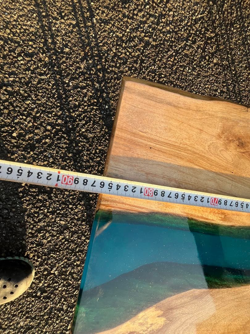 【クルミ】おしゃれ　ローテーブル レジンテーブル　リバーテーブル