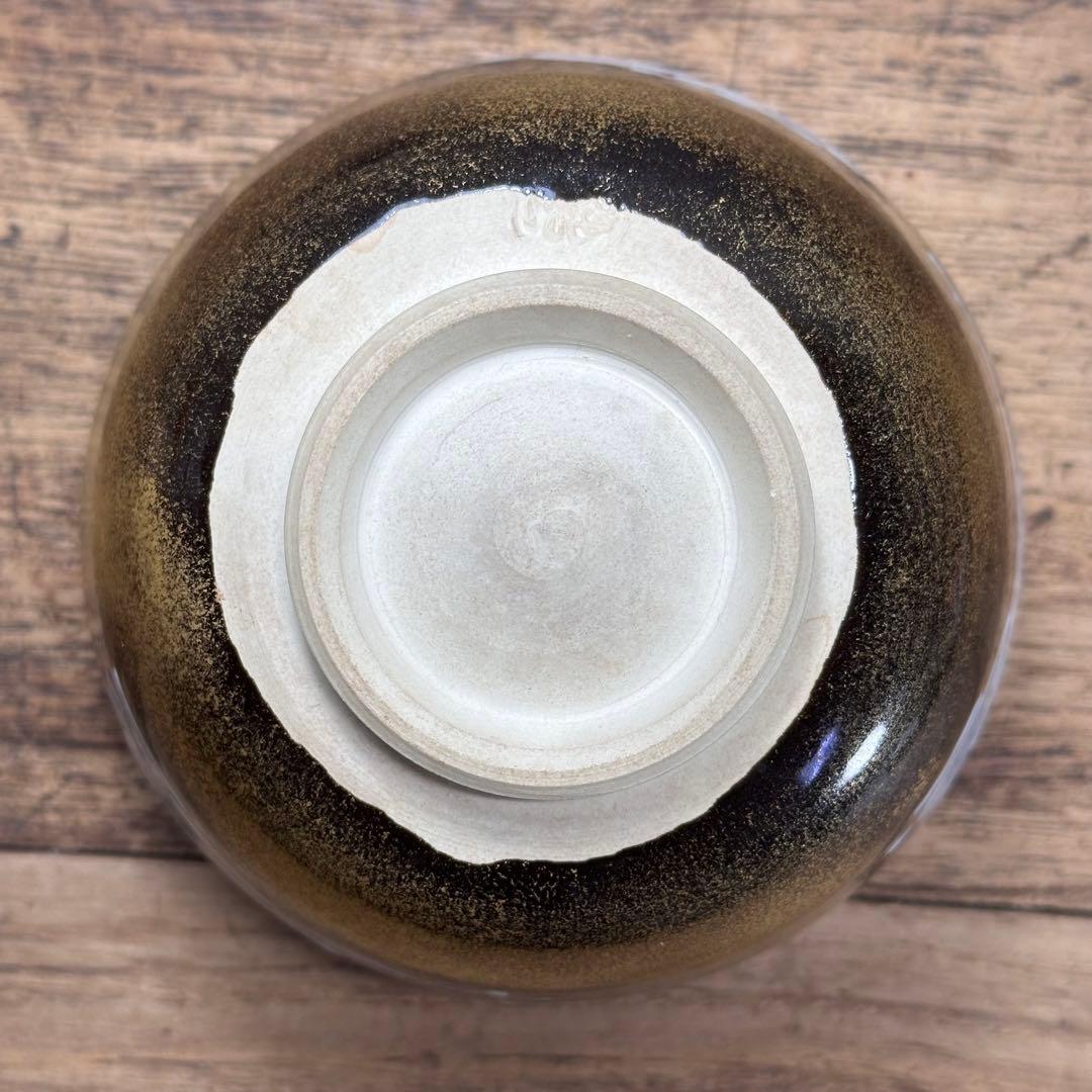 a769 送料込 色絵 内金地 兎 伊藤魁雲造 在銘 四方桟共箱 茶道具 抹茶碗