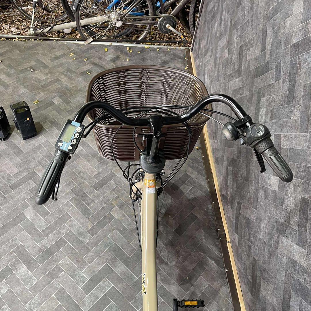 目通し 電動アシスト自転車 ベージュ シティタイプ