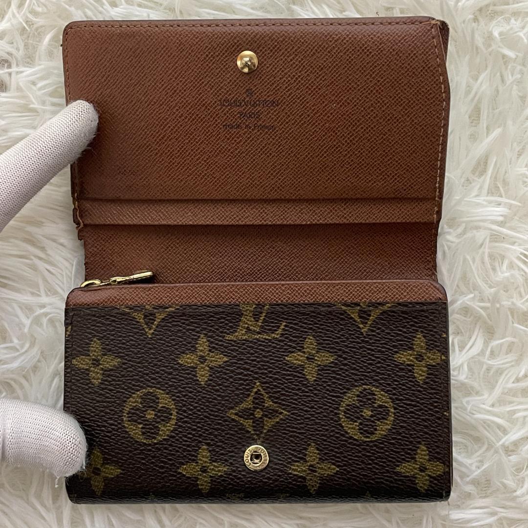 ルイヴィトン　ポルトモネビエトレゾール　折り財布　L字ジップ　モノグラム　PVC