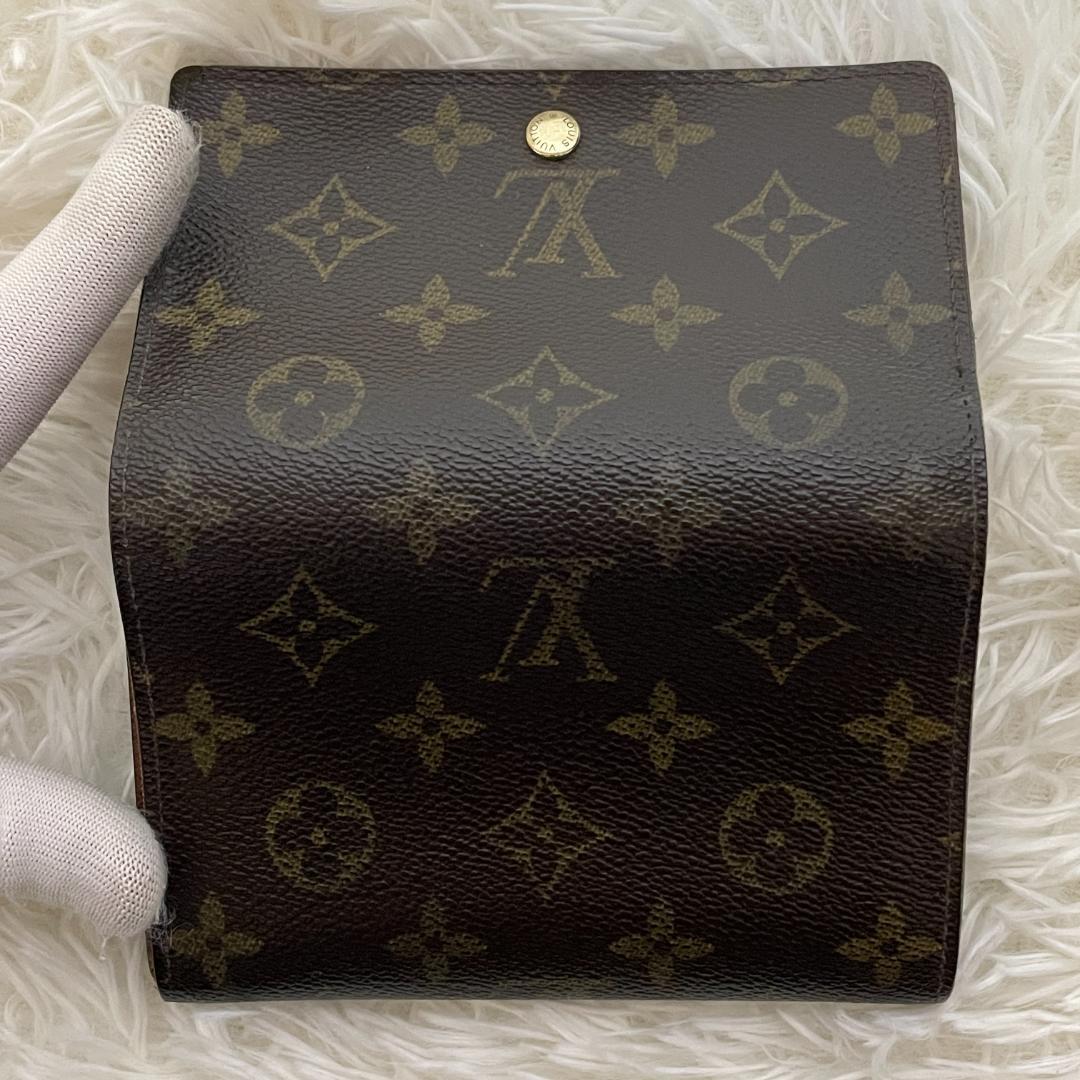 ルイヴィトン　ポルトモネビエトレゾール　折り財布　L字ジップ　モノグラム　PVC