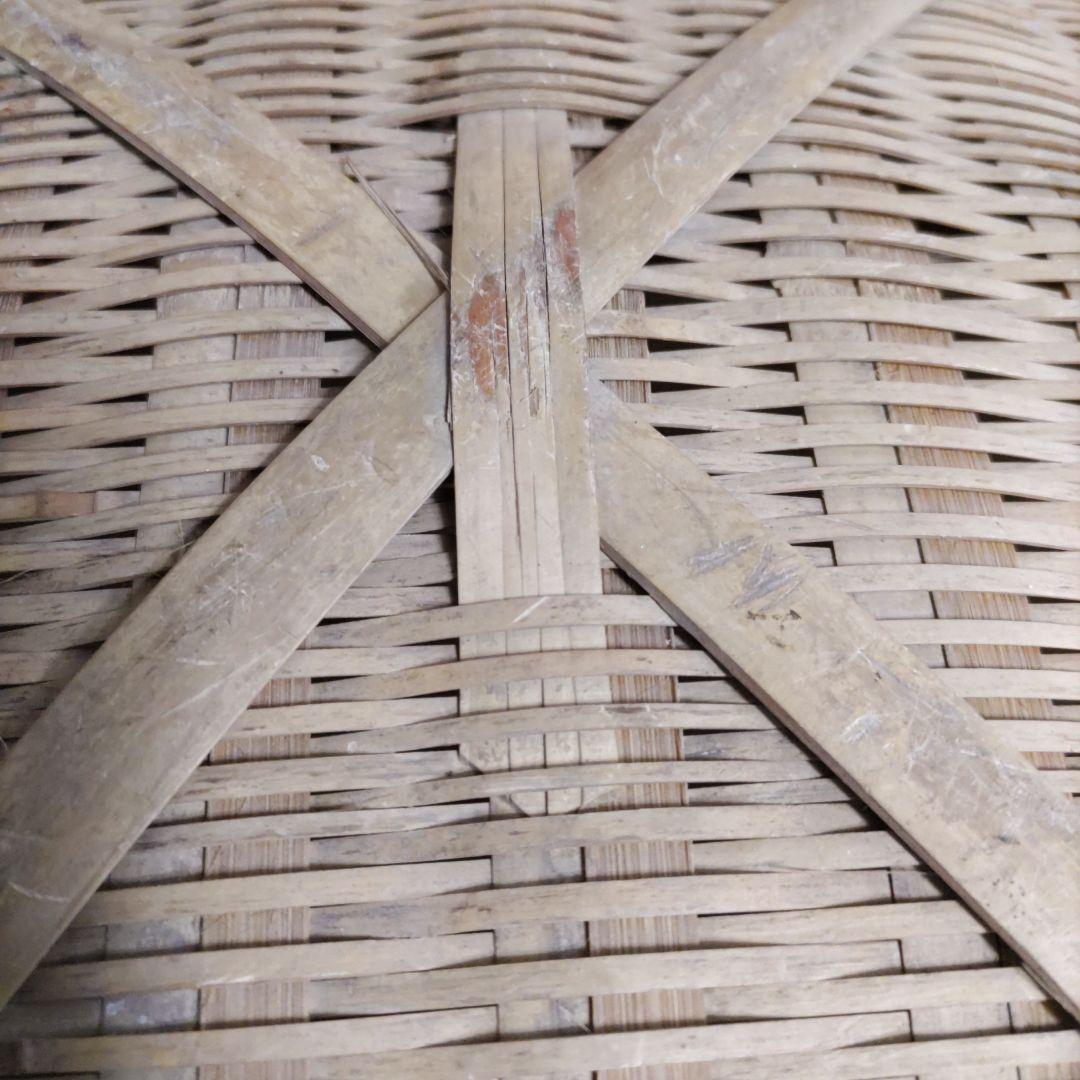 昭和レトロ　竹かご　竹細工　片口ざる　古道具