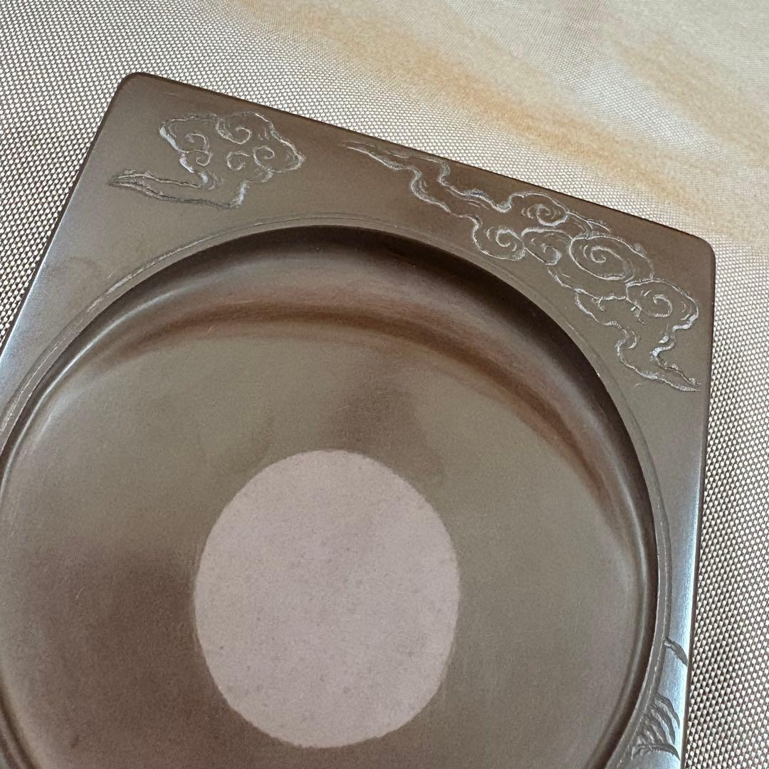 紅溪石硯 原口梅羊（梅羊刀）　書道具　宮崎県伝統工芸品　未使用品　骨董品