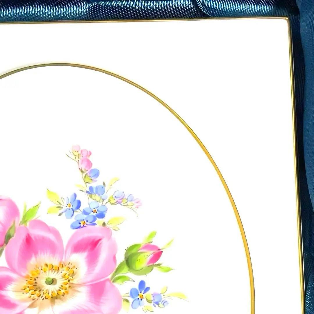 ＊忘れな草＊陶板画・１８cm×１５cm・栞付き・箱入り・Meissen・