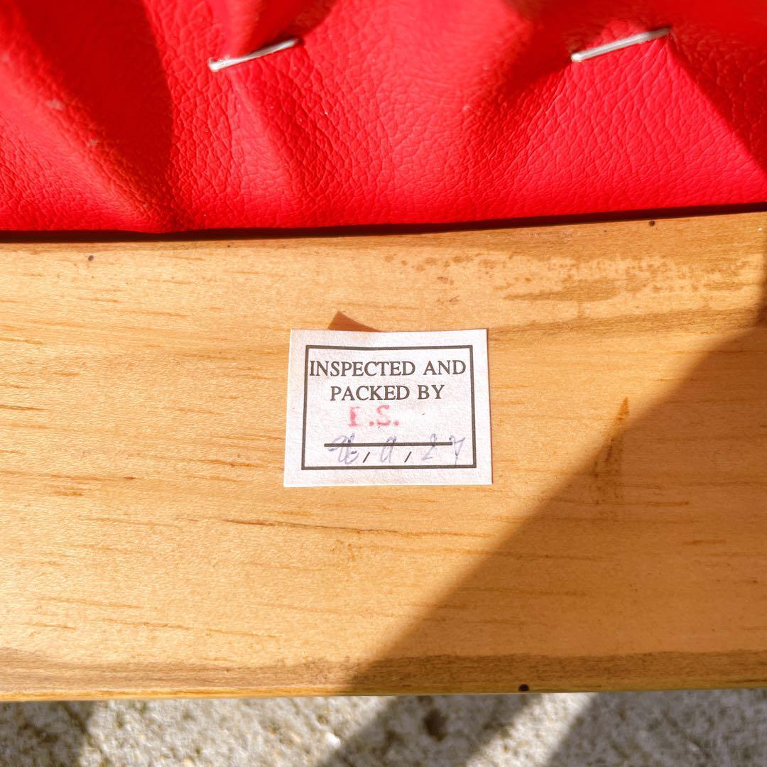 【極美品】フランスアンティーク アームチェア ダイニングチェア 猫脚 赤レザー②