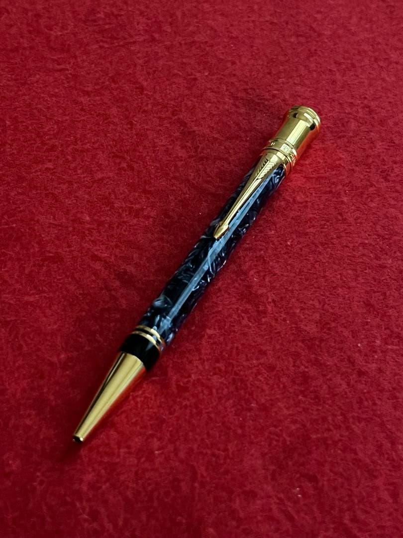 パーカーボールペン デュオフォールド‼️綺麗‼️木製専用ケース入‼️ネーム刻印あり