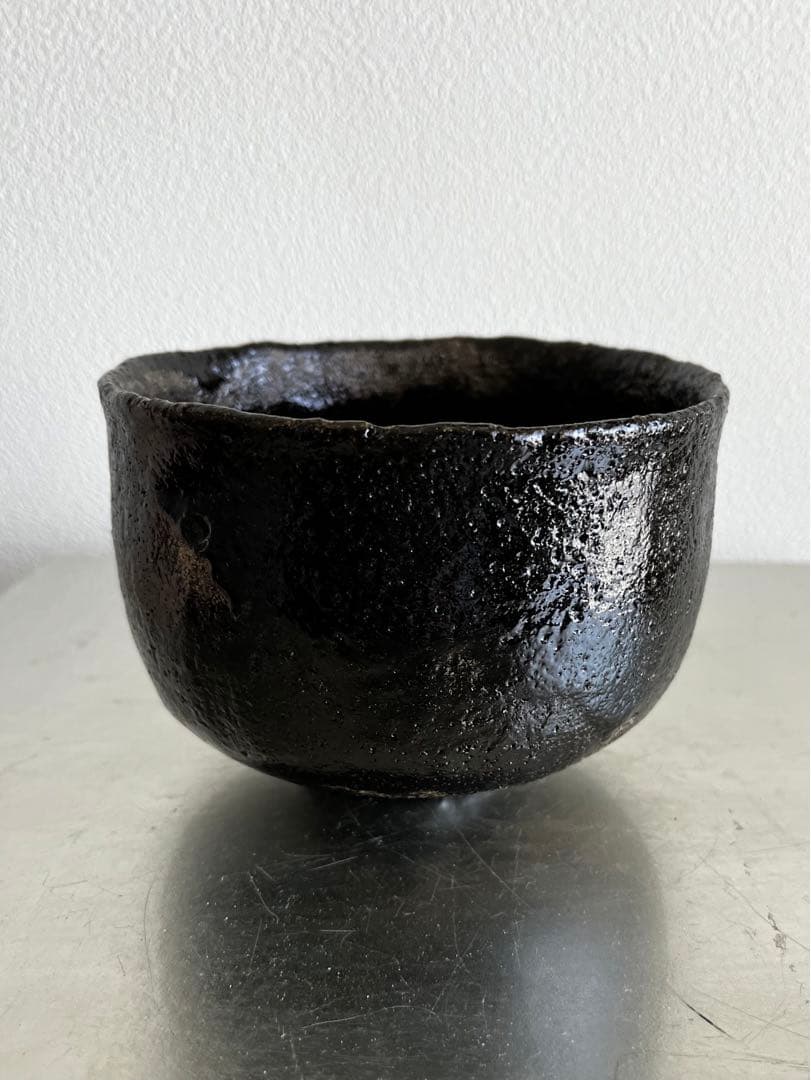 三代 中村道年 光悦風黒楽茶碗 共箱 共布 茶道具