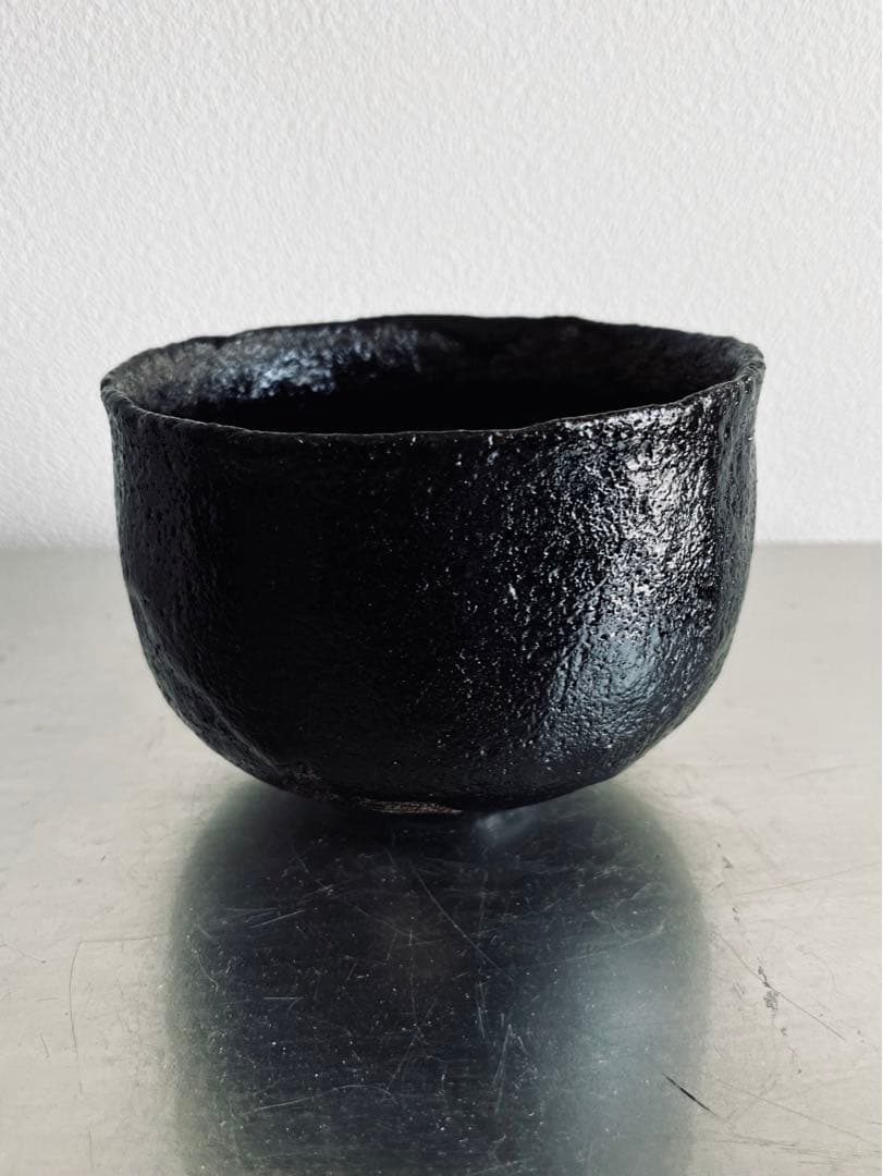 三代 中村道年 光悦風黒楽茶碗 共箱 共布 茶道具