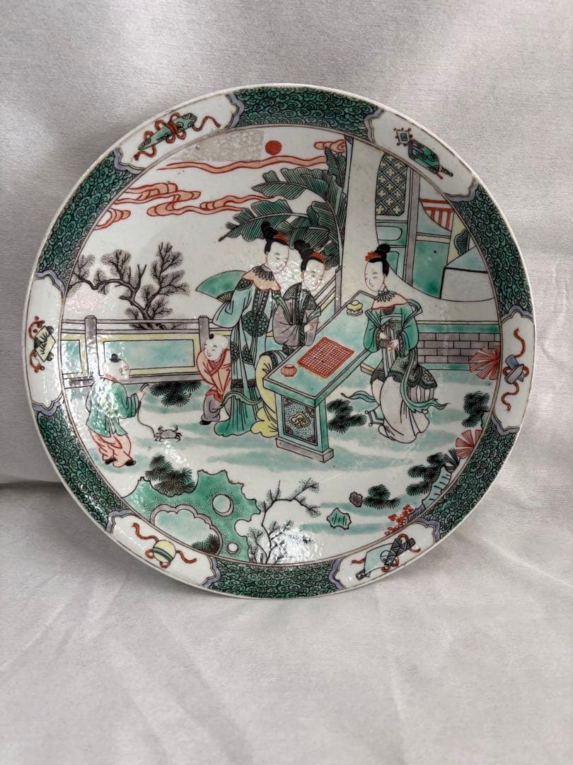 中国伝統美術　観賞用皿　大皿　工芸品　古玩《最終値下げ》