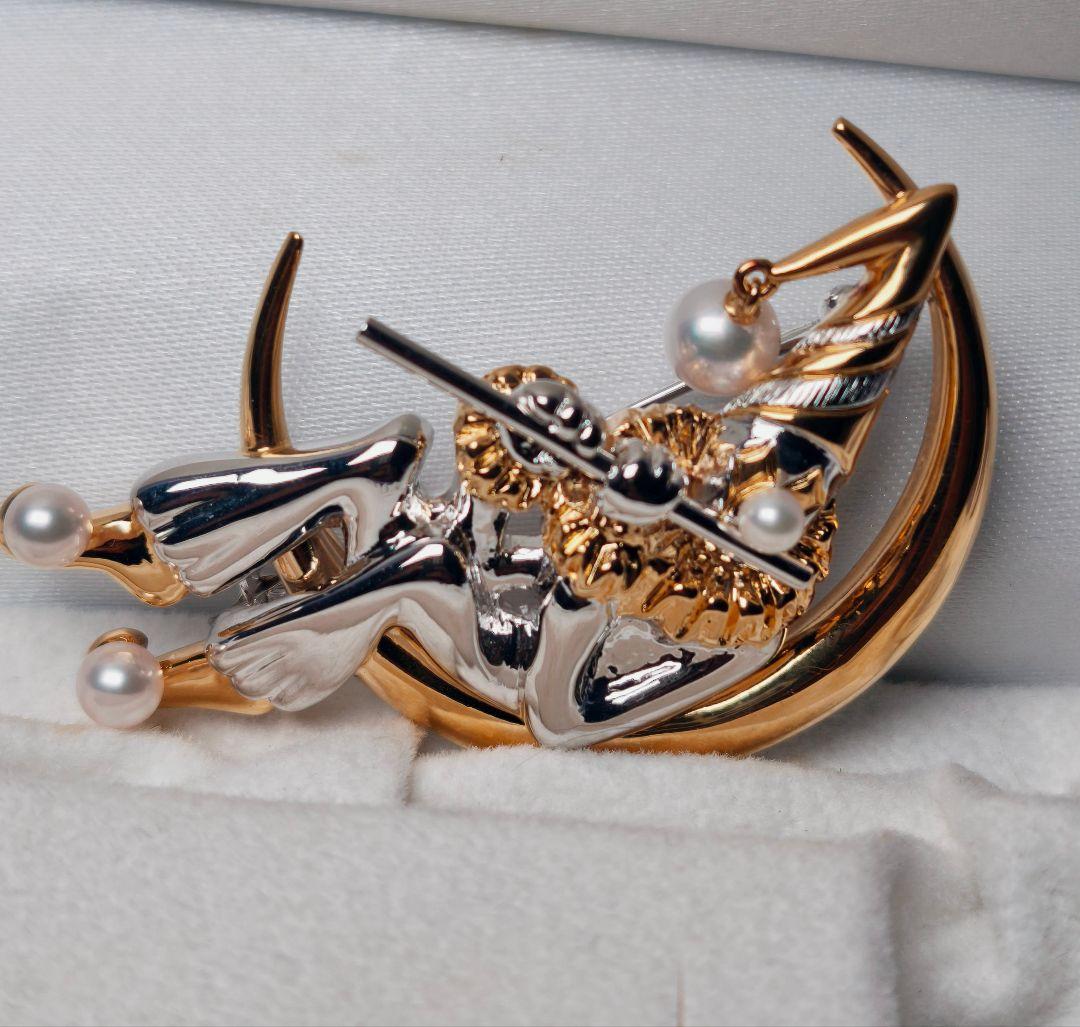 【美品 最高級!!】ミキモト ブローチ パール ピエロ フォーマル 皇室御用達