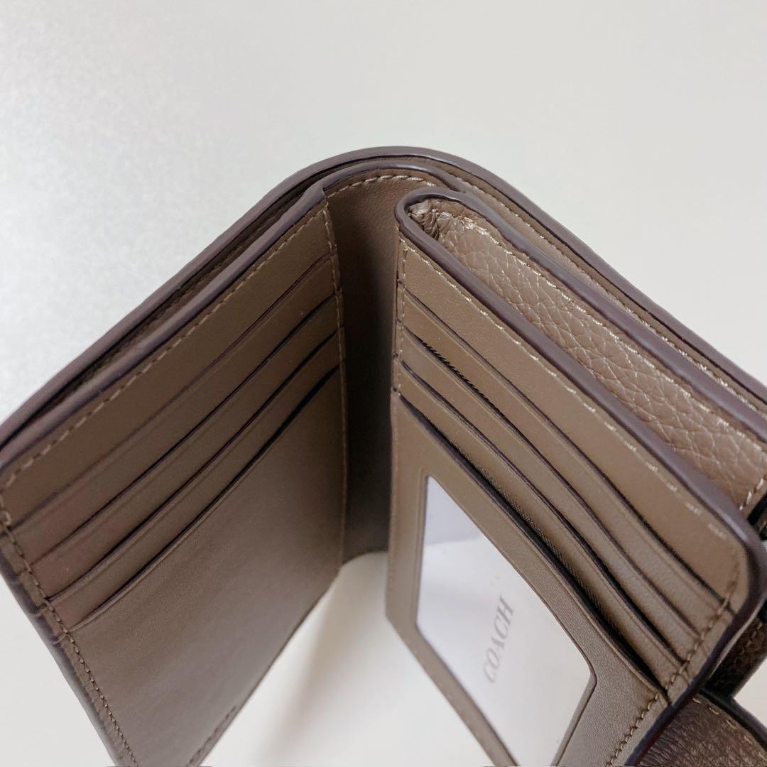 【新品未使用】COACHコーチ★二つ折り財布★ミディアムウォレット★ブラウン茶色