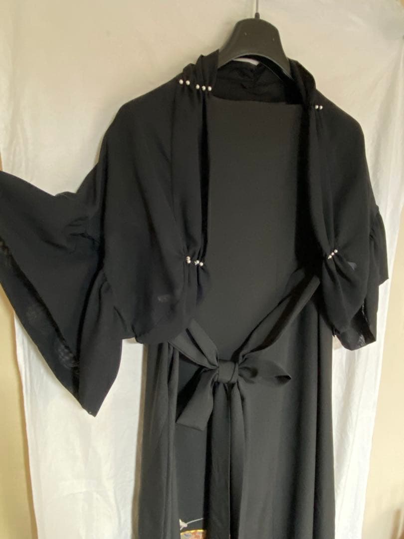 黒留袖リメイク　ボレロ付きロングドレス　大きいサイズ