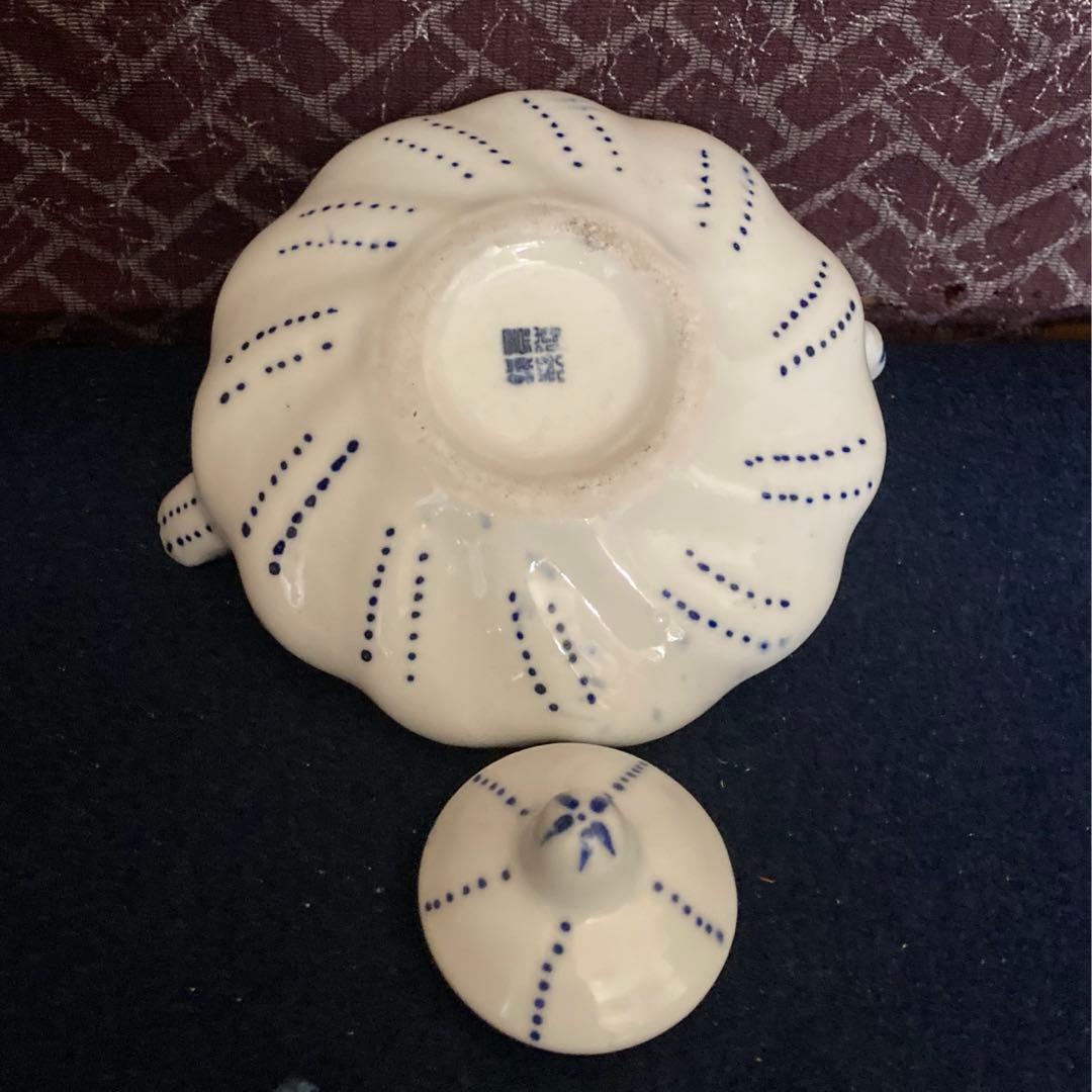 青花後手茶心壷　急須　煎茶道具