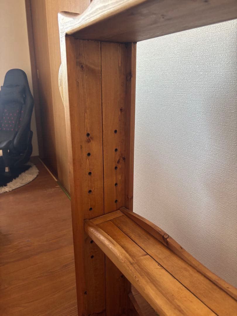 出品は4/13まで! (送料込)カントリー家具(木製スリムワゴン )