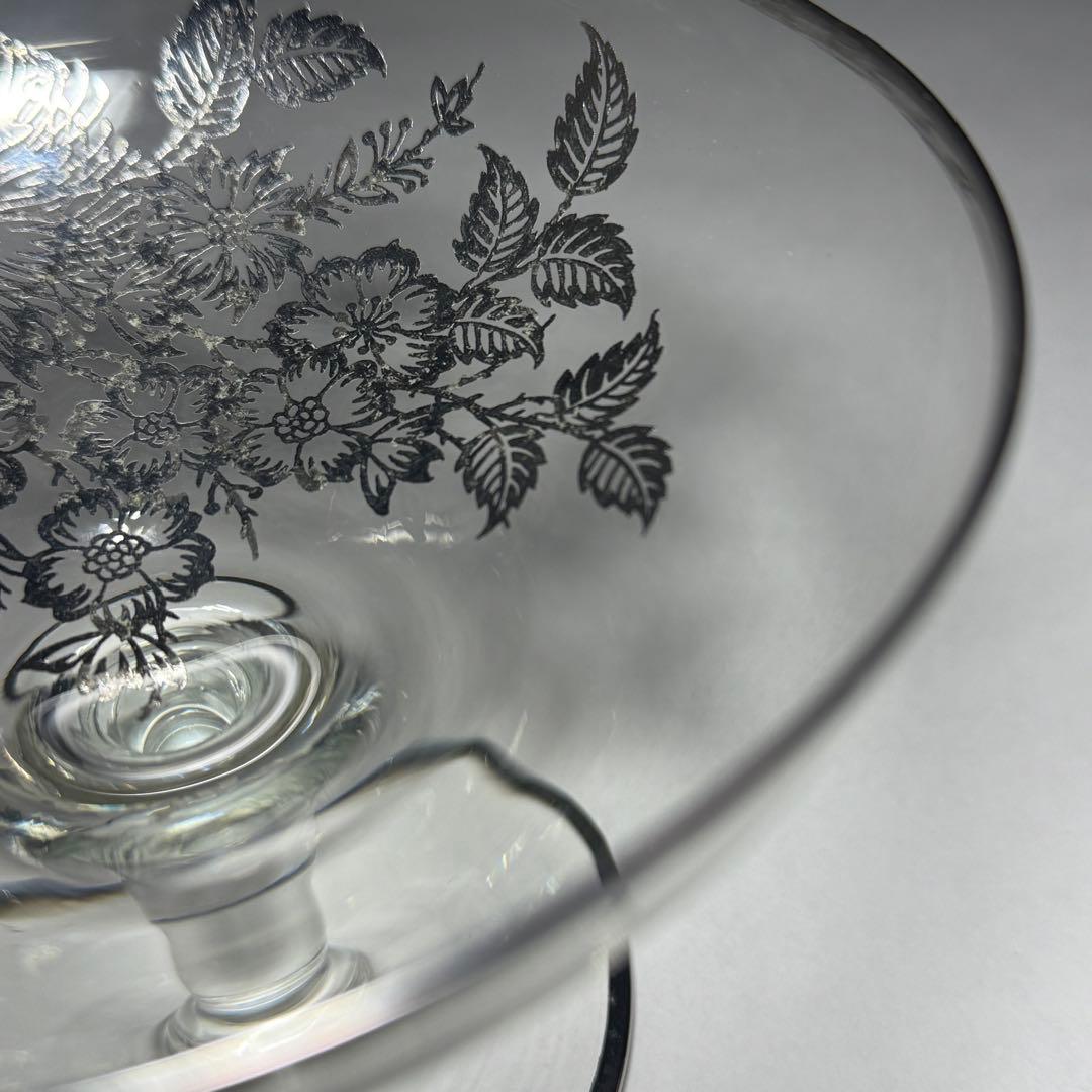 ◆シルバーオーバーレイ シャンパングラス 径14cm 1930〜1940年代◆