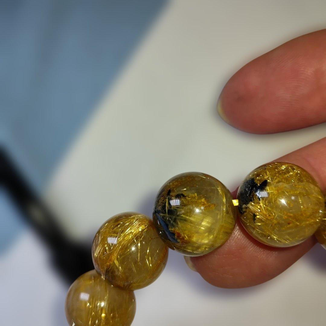 ルチルクォーツ ビーズブレスレット 約12mm