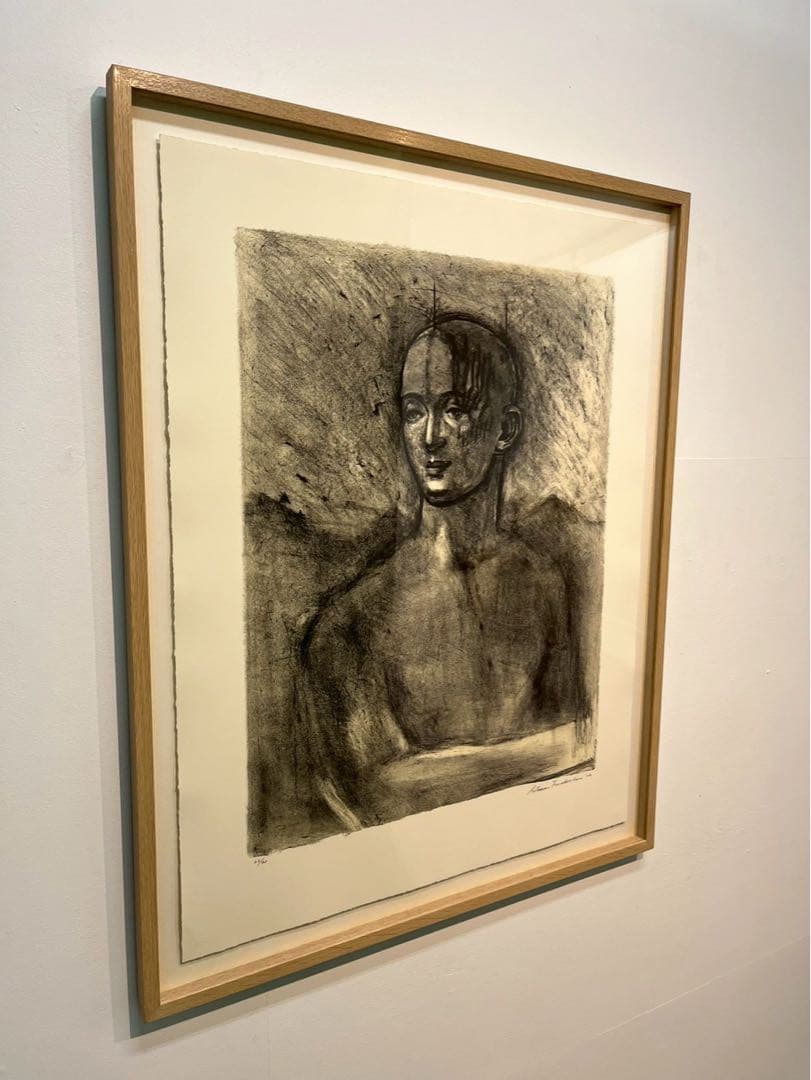 舟越桂《谷を守る》22/40 リトグラフ 2002年