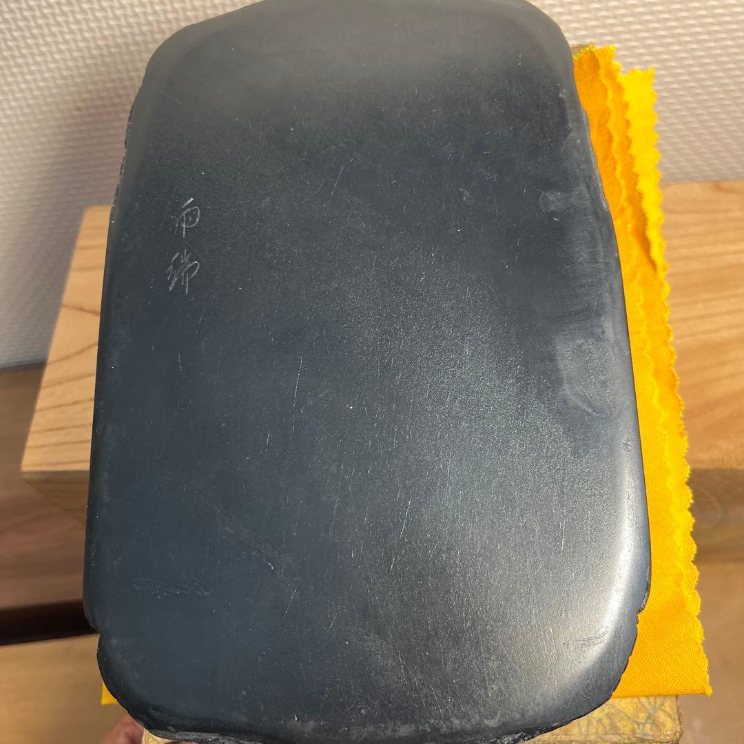 ⭕️雨端硯　文明堂製　鰍沢　甲州銘石　自然硯　1.8Kg 超　四六寸大　石紋綺麗