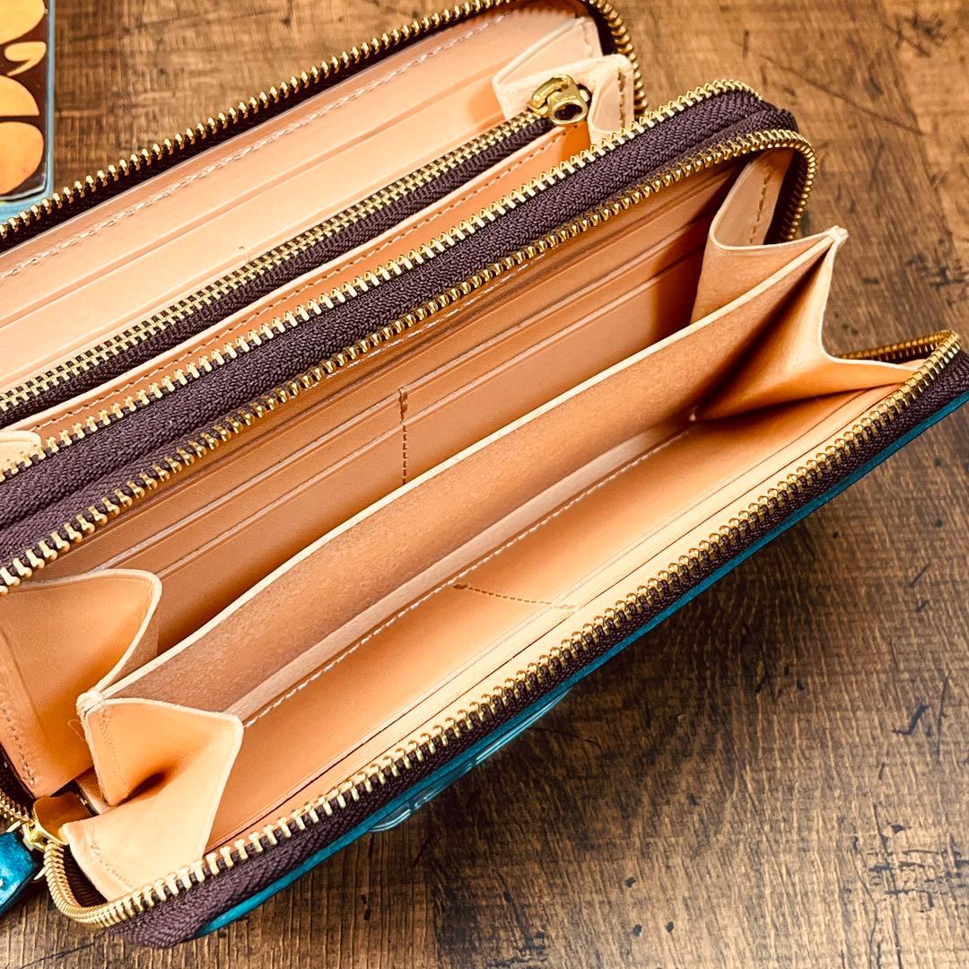 ブライドルレザー メンズ 長財布 ダブルファスナー ダブルジップ