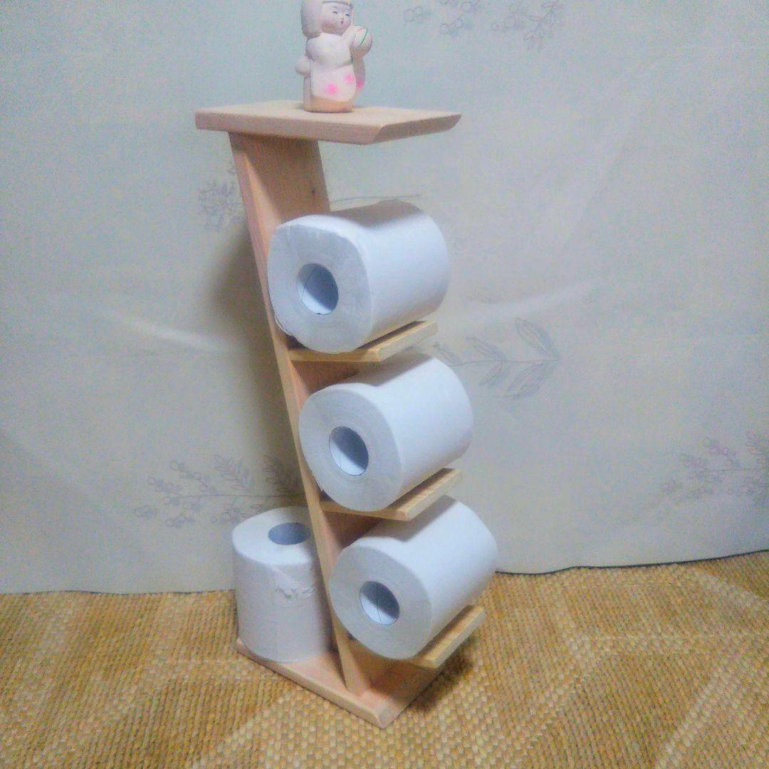 踏み台 & トイレットペーパーおしゃれ棚⇒ハンドメイド
