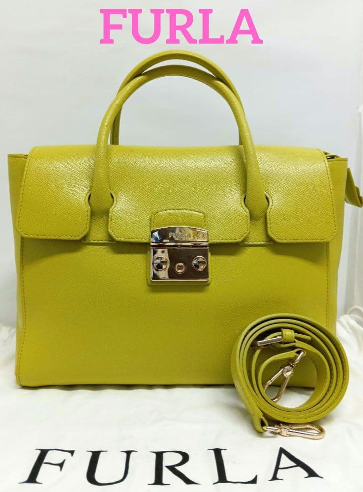 ANZ14 フルラ 美品 メトロポリス サッチェル 2WAYバッグ ハンドバッグ