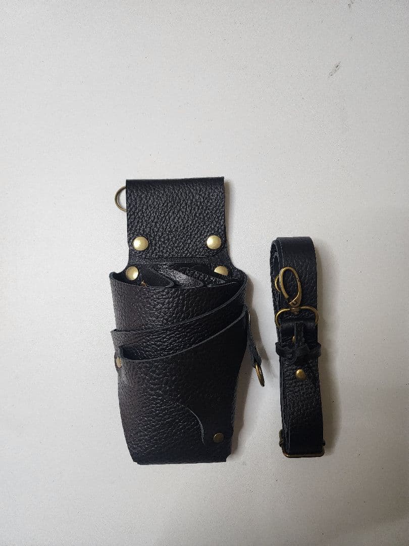 シザーケース本革 4丁タイプ 黒