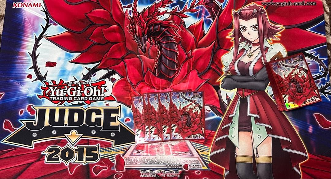 遊戯王 ブラックローズドラゴンJUDGE 2015 プレイマット スリーブセット