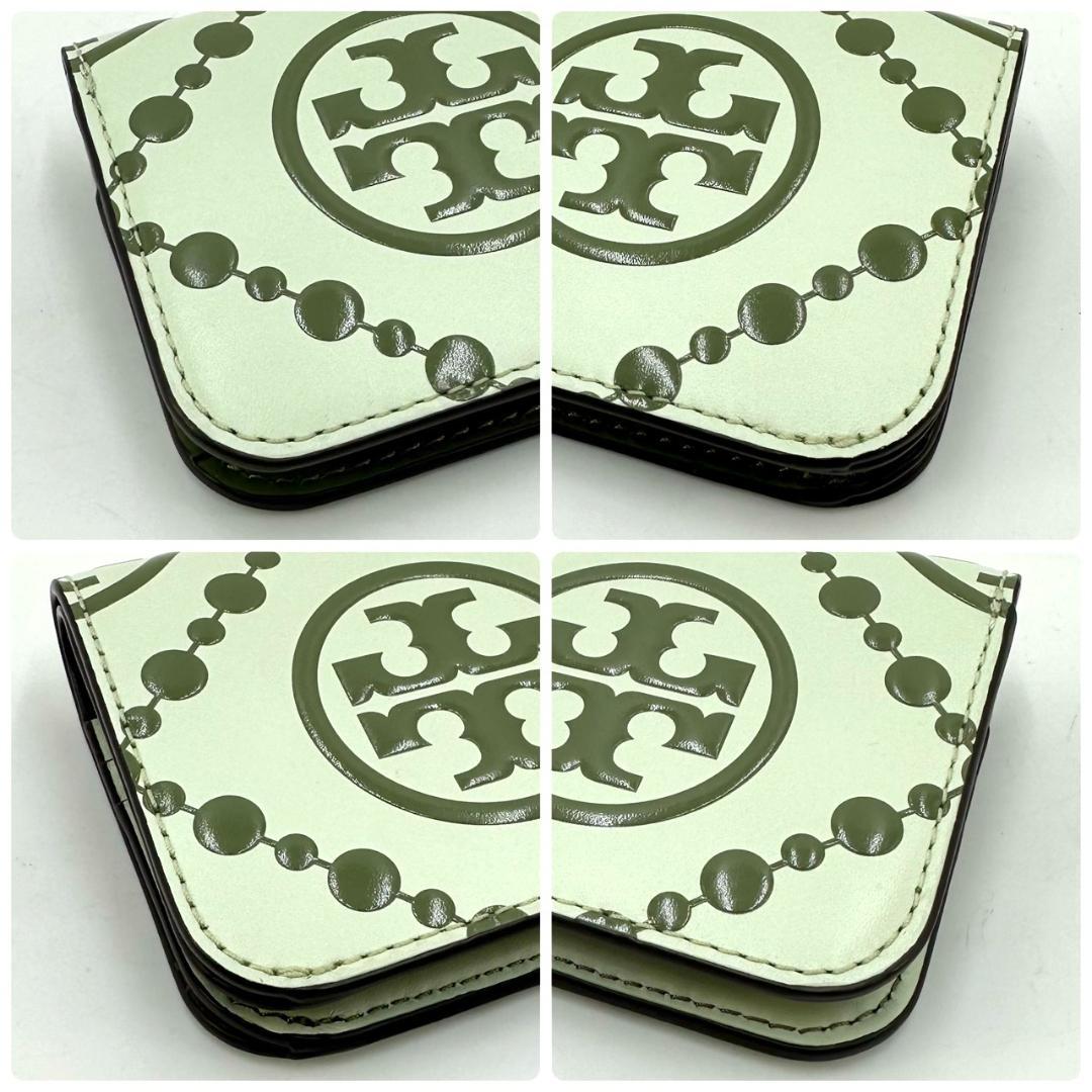 トリーバーチ Tモノグラム コントラスト エンボス ミニウォレット 二つ折り財布