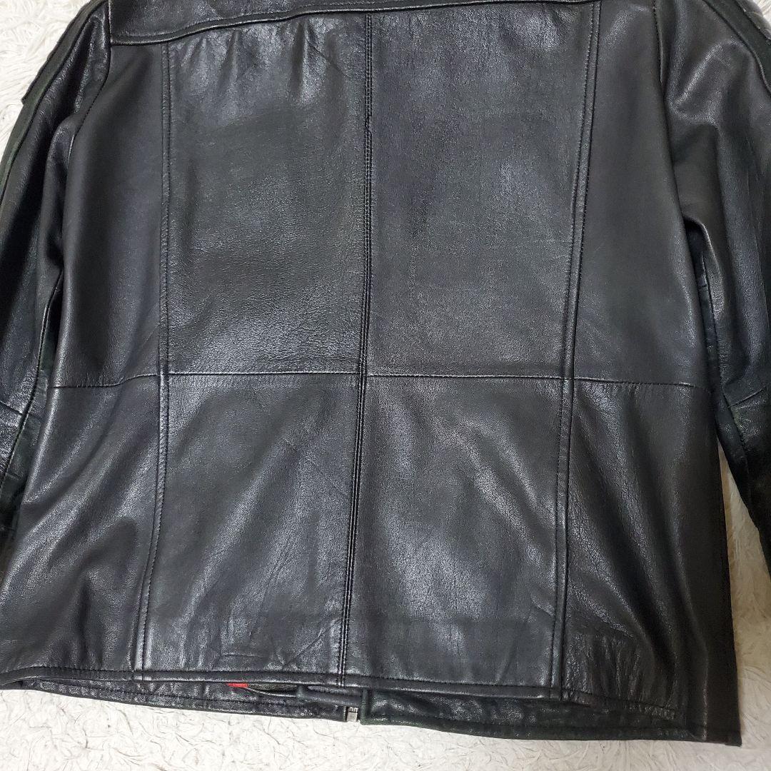 XL ROSHELL ラムレザー ライダース キルティング ブラック