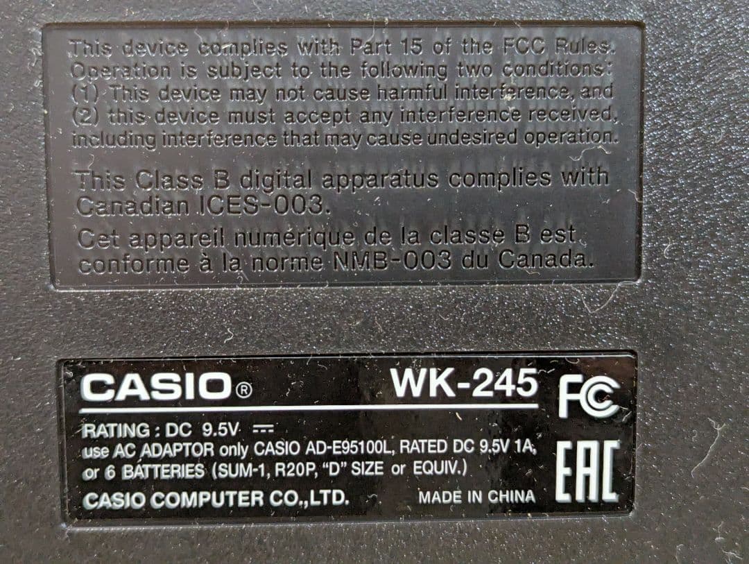 CASIO／カシオ　電子ピアノ キーボード WK-245