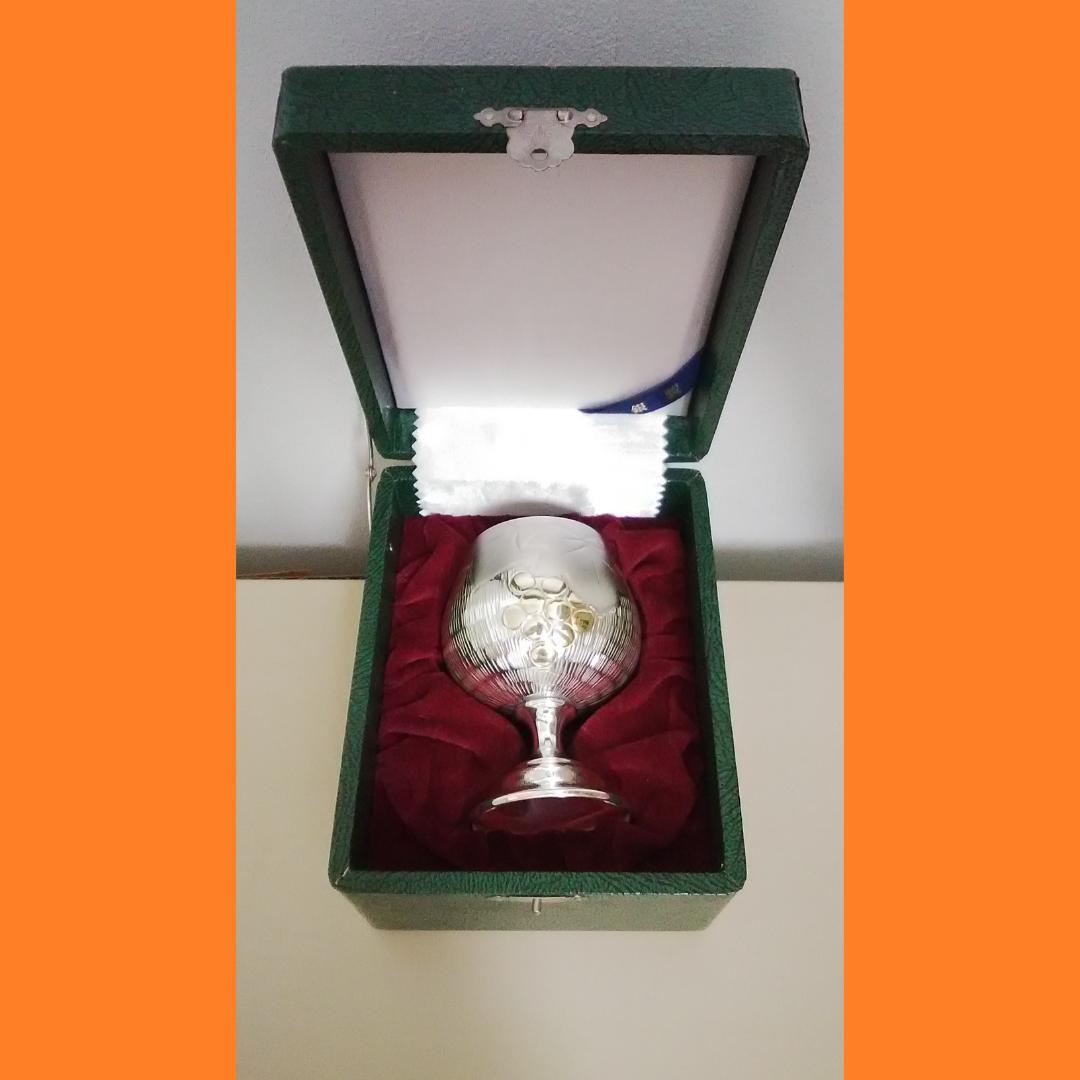 銀製杯 ブランデーグラス 葡萄柄 シルバー盃 銀工芸 東京銀器