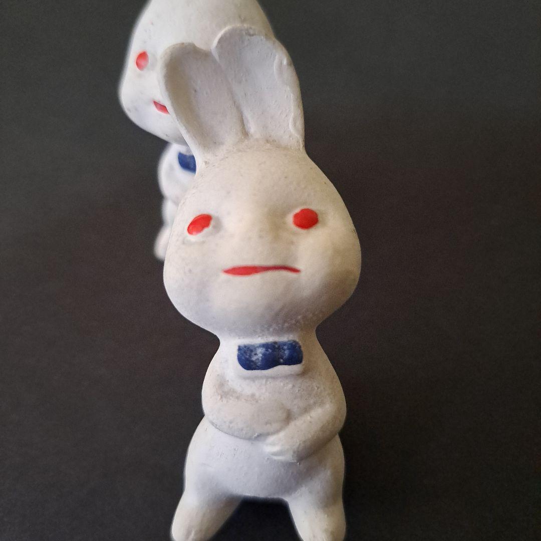 初期ピョンちゃん 　超希少　素焼 白ピョンちゃん　1950…60年二体　エスエス