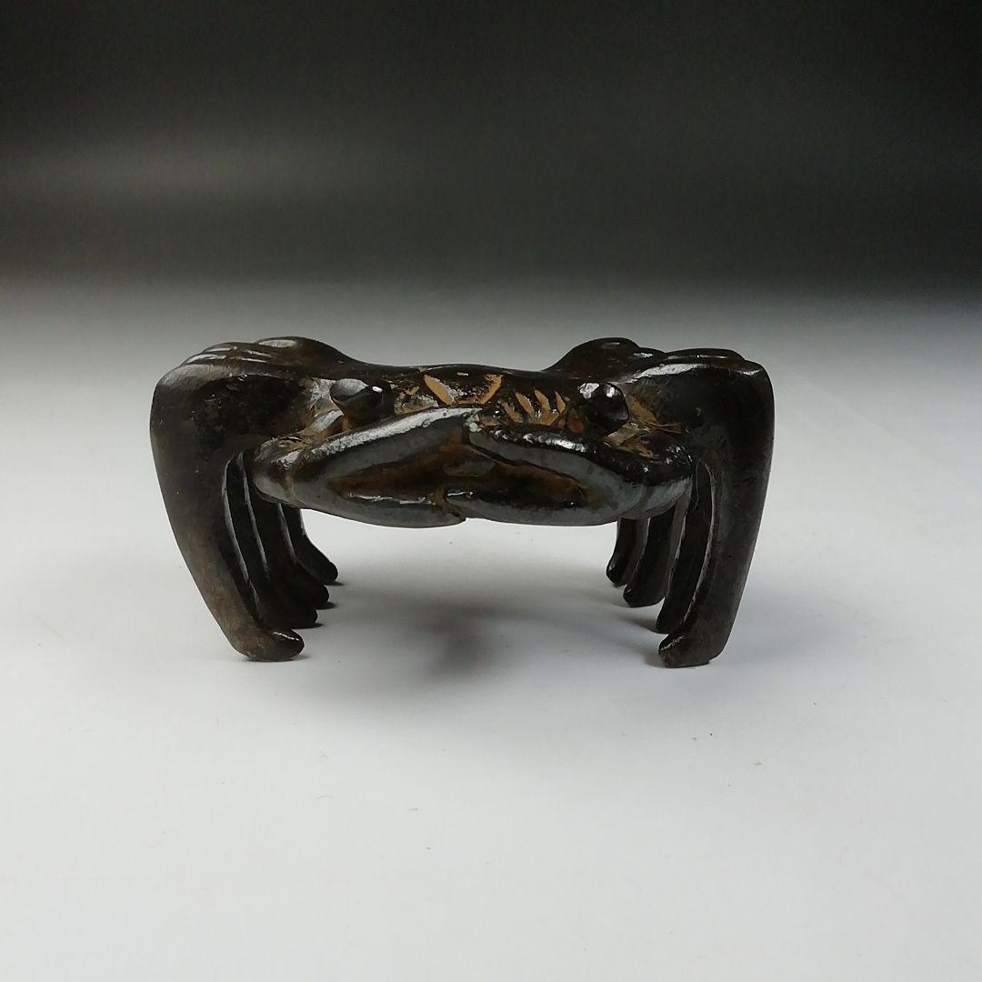 Ｔ７２４　蓋置　『蝋型鋳銅　蓋置』『蟹』『牧田秀雲 作』　共箱　茶道具