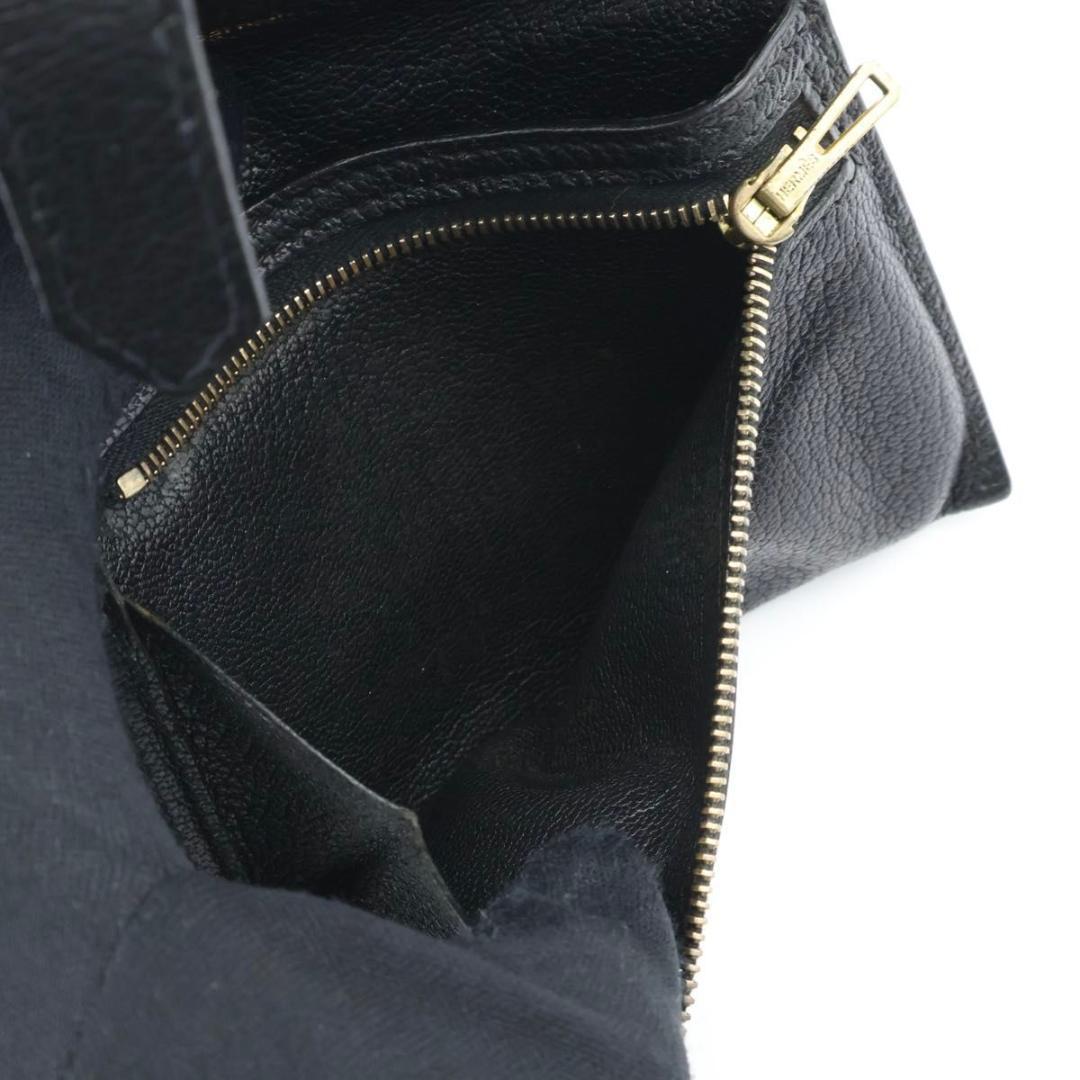 鑑定書付き【極美品】HERMES ベアンコンパクト　シェーブル　黒　折り財布